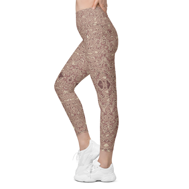 Product name: Recursia Alchemical Vision Leggings With Pockets In Pink. Keywords: Print: Alchemical Vision, Athlesisure Wear, Clothing, Leggings with Pockets, Women's Clothing