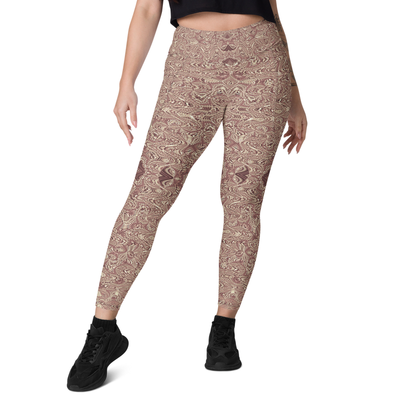 Product name: Recursia Alchemical Vision Leggings With Pockets In Pink. Keywords: Print: Alchemical Vision, Athlesisure Wear, Clothing, Leggings with Pockets, Women's Clothing