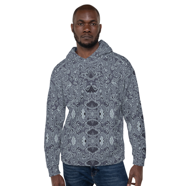 Product name: Recursia Alchemical Vision I Men's Hoodie In Blue. Keywords: Print: Alchemical Vision, Athlesisure Wear, Clothing, Men's Athlesisure, Men's Clothing, Men's Hoodie, Men's Tops