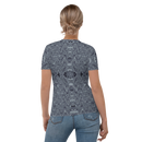 Product name: Recursia Alchemical Vision I Women's Crew Neck T-Shirt In Blue. Keywords: Print: Alchemical Vision, Clothing, Women's Clothing, Women's Crew Neck T-Shirt