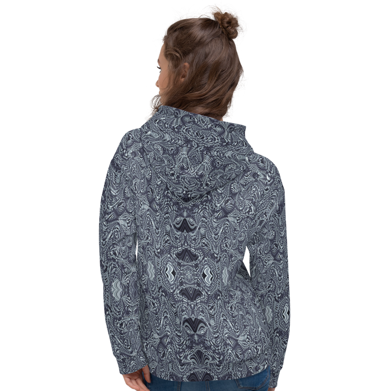 Product name: Recursia Alchemical Vision I Women's Hoodie In Blue. Keywords: Print: Alchemical Vision, Athlesisure Wear, Clothing, Women's Hoodie, Women's Tops