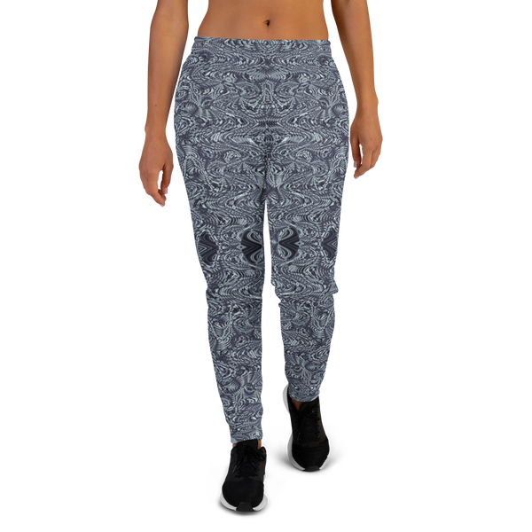 Product name: Recursia Alchemical Vision I Women's Joggers In Blue. Keywords: Print: Alchemical Vision, Athlesisure Wear, Clothing, Women's Bottoms, Women's Joggers