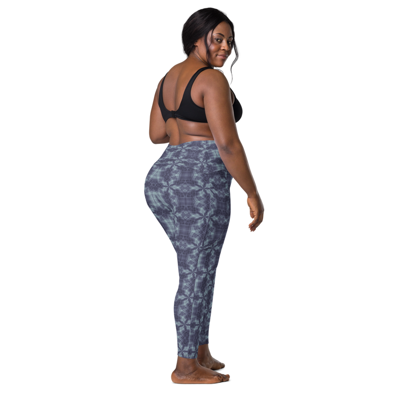 Product name: Recursia Argyle Rewired II Leggings With Pockets In Blue. Keywords: Print: Argyle Rewired, Athlesisure Wear, Clothing, Leggings with Pockets, Women's Clothing
