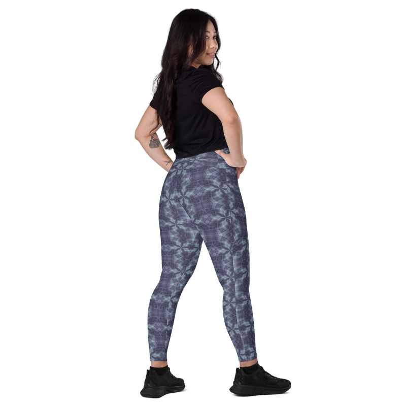 Product name: Recursia Argyle Rewired II Leggings With Pockets In Blue. Keywords: Print: Argyle Rewired, Athlesisure Wear, Clothing, Leggings with Pockets, Women's Clothing