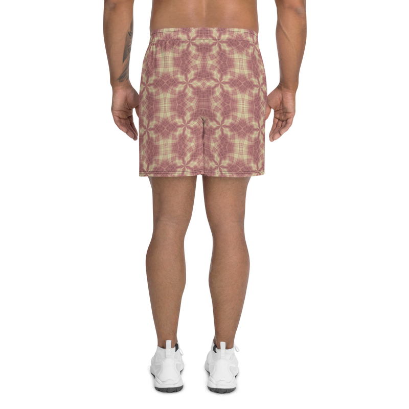 Product name: Recursia Argyle Rewired Men's Athletic Shorts In Pink. Keywords: Print: Argyle Rewired, Athlesisure Wear, Clothing, Men's Athlesisure, Men's Athletic Shorts, Men's Clothing