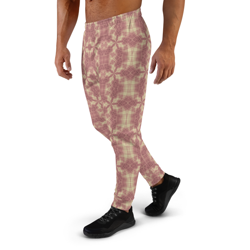 Product name: Recursia Argyle Rewired Men's Joggers In Pink. Keywords: Print: Argyle Rewired, Athlesisure Wear, Clothing, Men's Athlesisure, Men's Bottoms, Men's Clothing, Men's Joggers