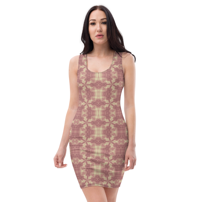 Product name: Recursia Argyle Rewired Pencil Dress In Pink. Keywords: Print: Argyle Rewired, Clothing, Pencil Dress, Women's Clothing