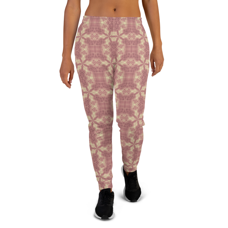 Product name: Recursia Argyle Rewired Women's Joggers In Pink. Keywords: Print: Argyle Rewired, Athlesisure Wear, Clothing, Women's Bottoms, Women's Joggers