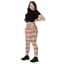 Product name: Recursia Argyle Rewired I Leggings With Pockets In Pink. Keywords: Print: Argyle Rewired, Athlesisure Wear, Clothing, Leggings with Pockets, Women's Clothing