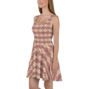 Product name: Recursia Argyle Rewired I Skater Dress In Pink. Keywords: Print: Argyle Rewired, Clothing, Skater Dress, Women's Clothing