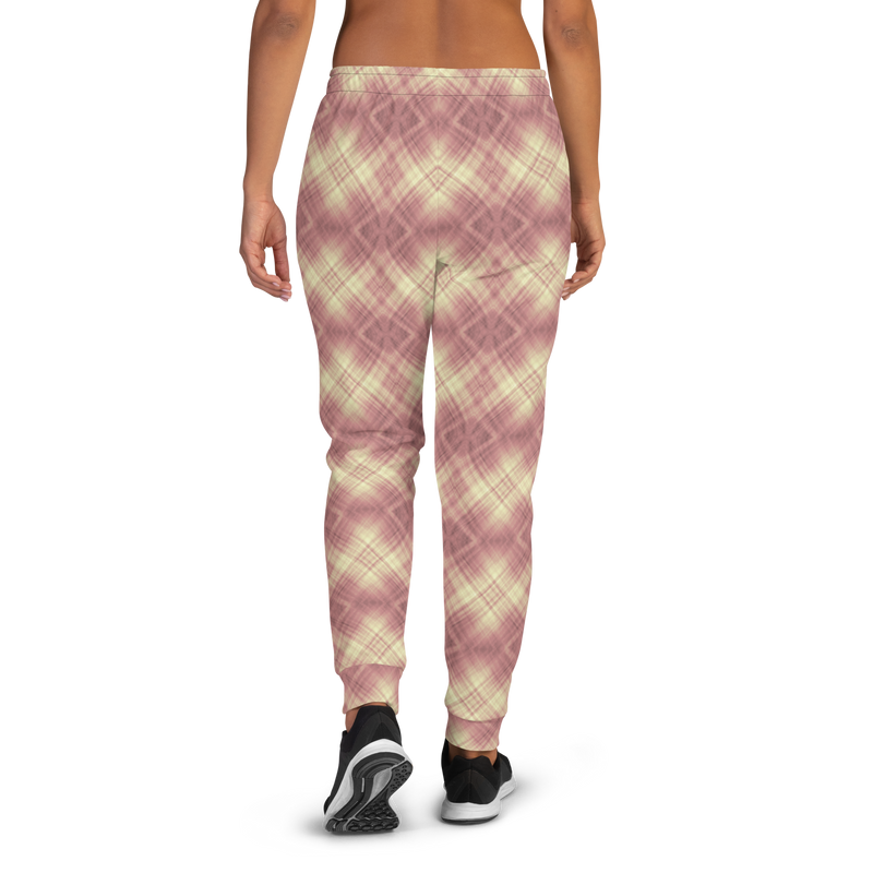 Product name: Recursia Argyle Rewired I Women's Joggers In Pink. Keywords: Print: Argyle Rewired, Athlesisure Wear, Clothing, Women's Bottoms, Women's Joggers