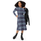Product name: Recursia Argyle Rewired Long Sleeve Midi Dress In Blue. Keywords: Print: Argyle Rewired, Clothing, Long Sleeve Midi Dress, Women's Clothing