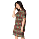 Product name: Recursia Argyle Rewired T-Shirt Dress. Keywords: Print: Argyle Rewired, Clothing, T-Shirt Dress, Women's Clothing
