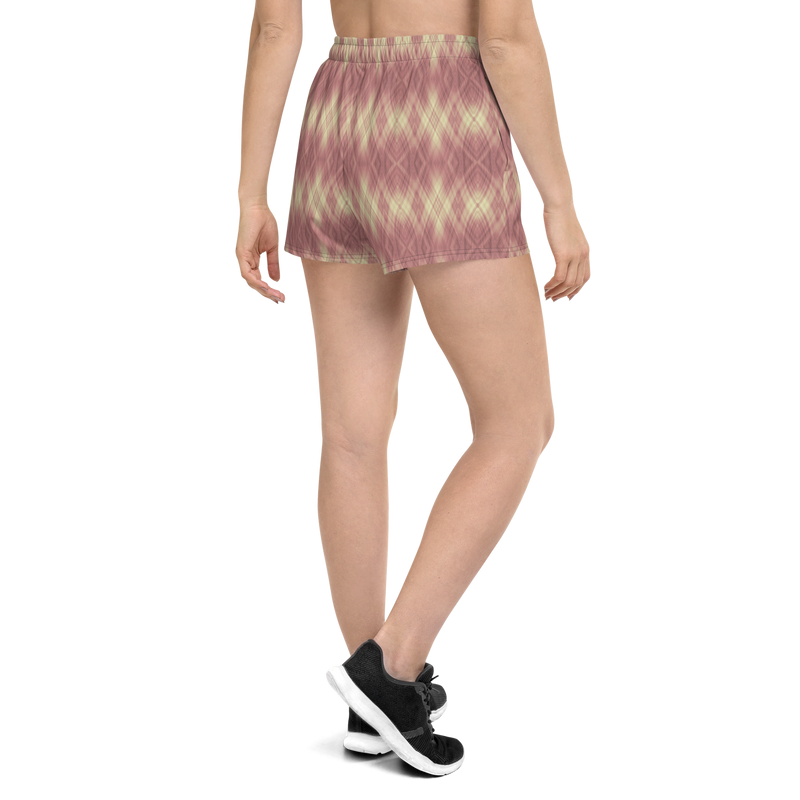 Product name: Recursia Argyle Rewired II Women's Athletic Short Shorts In Pink. Keywords: Print: Argyle Rewired, Athlesisure Wear, Clothing, Men's Athletic Shorts