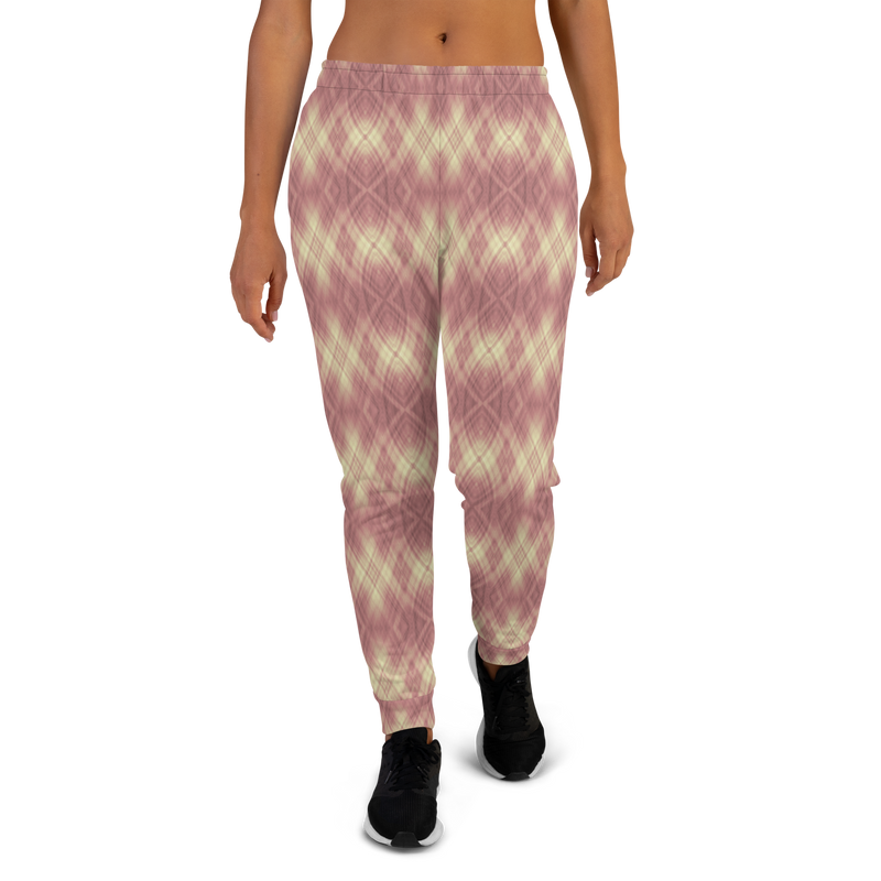 Product name: Recursia Argyle Rewired II Women's Joggers In Pink. Keywords: Print: Argyle Rewired, Athlesisure Wear, Clothing, Women's Bottoms, Women's Joggers