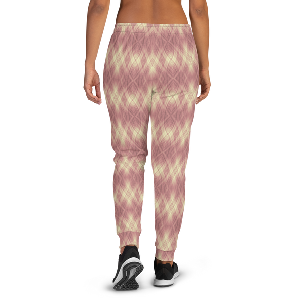 Product name: Recursia Argyle Rewired II Women's Joggers In Pink. Keywords: Print: Argyle Rewired, Athlesisure Wear, Clothing, Women's Bottoms, Women's Joggers