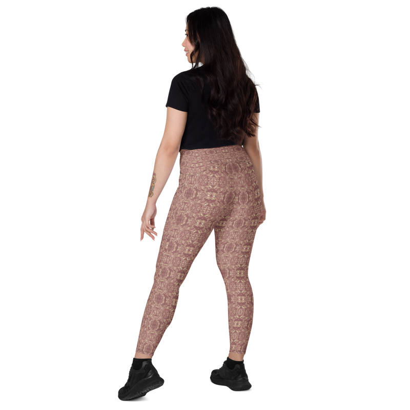 Product name: Recursia Bohemian Dream Leggings With Pockets In Pink. Keywords: Athlesisure Wear, Print: Bohemian Dream, Clothing, Leggings with Pockets, Women's Clothing