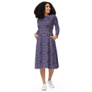 Product name: Recursia Bohemian Dream Long Sleeve Midi Dress. Keywords: Print: Bohemian Dream, Clothing, Long Sleeve Midi Dress, Women's Clothing