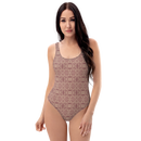Product name: Recursia Bohemian Dream One Piece Swimsuit In Pink. Keywords: Print: Bohemian Dream, Clothing, One Piece Swimsuit, Swimwear, Unisex Clothing