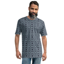 Product name: Recursia Contemplative Jaguar Men's Crew Neck T-Shirt In Blue. Keywords: Clothing, Print: Contemplative Jaguar, Men's Clothing, Men's Crew Neck T-Shirt, Men's Tops