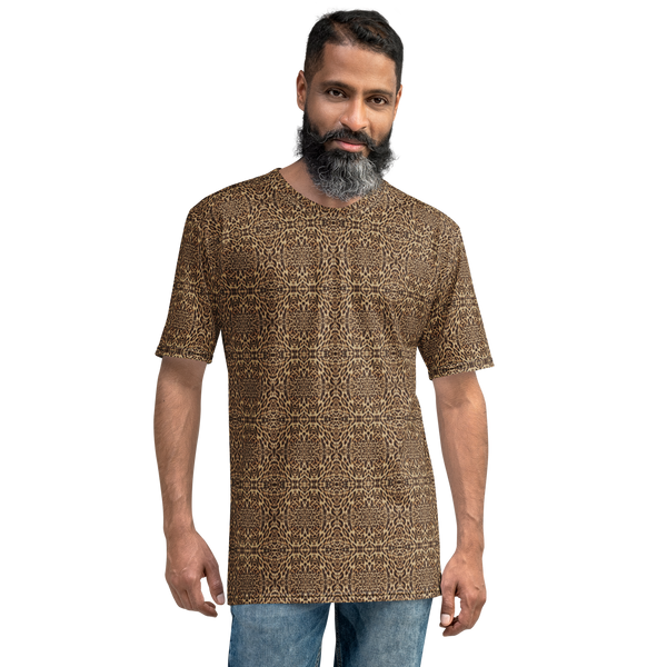 Product name: Recursia Contemplative Jaguar I Men's Crew Neck T-Shirt. Keywords: Clothing, Print: Contemplative Jaguar, Men's Clothing, Men's Crew Neck T-Shirt, Men's Tops