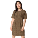 Product name: Recursia Contemplative Jaguar T-Shirt Dress. Keywords: Clothing, Print: Contemplative Jaguar, T-Shirt Dress, Women's Clothing