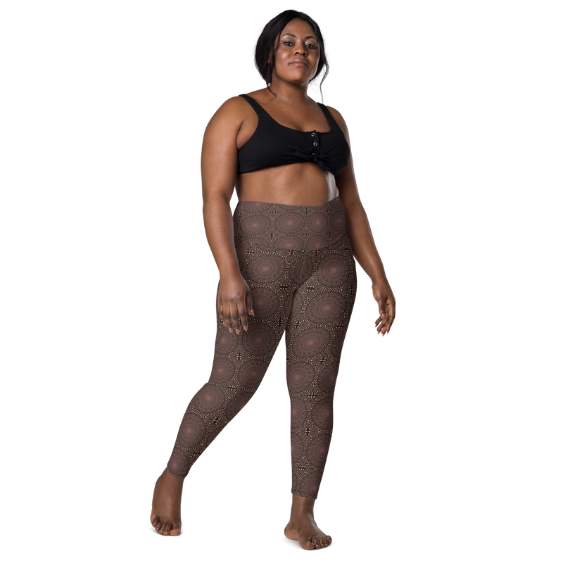 Product name: Recursia Desert Dream Leggings With Pockets In Pink. Keywords: Athlesisure Wear, Clothing, Print: Desert Dream, Leggings with Pockets, Women's Clothing