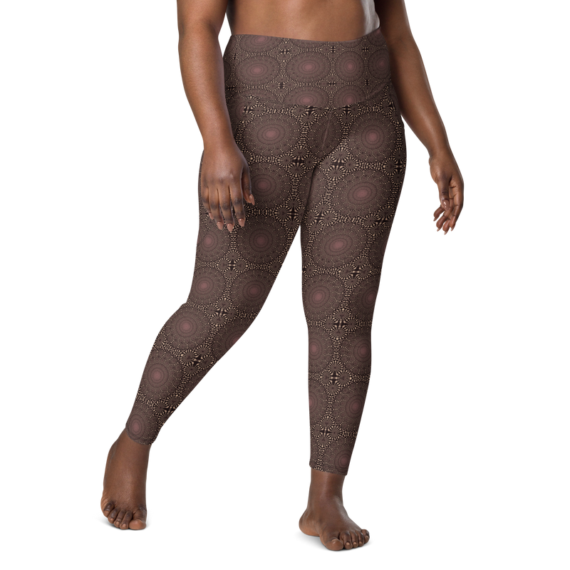 Product name: Recursia Desert Dream Leggings With Pockets In Pink. Keywords: Athlesisure Wear, Clothing, Print: Desert Dream, Leggings with Pockets, Women's Clothing