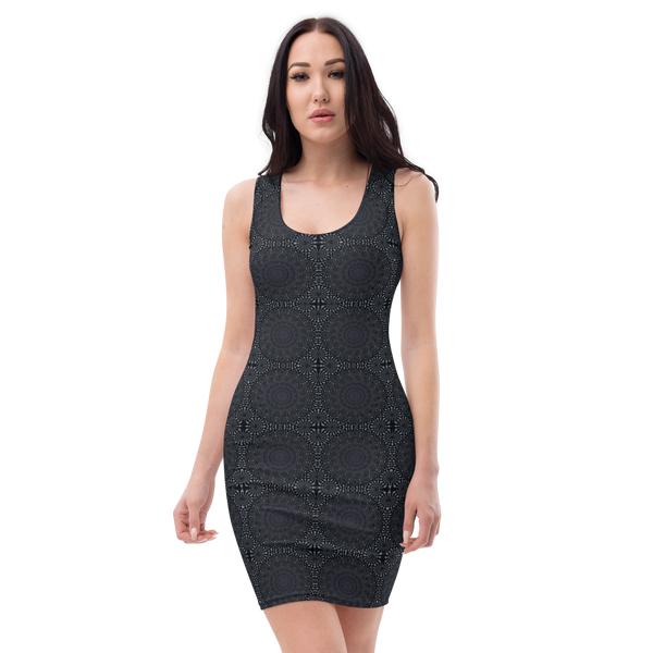 Product name: Recursia Desert Dream Pencil Dress In Blue. Keywords: Clothing, Print: Desert Dream, Pencil Dress, Women's Clothing