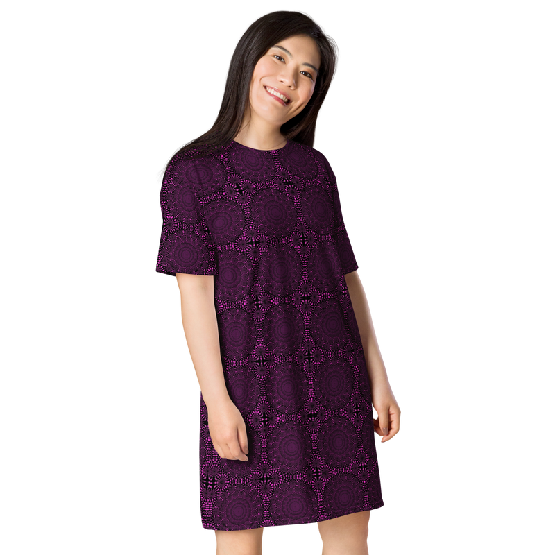 Product name: Recursia Desert Dream T-Shirt Dress. Keywords: Clothing, Print: Desert Dream, T-Shirt Dress, Women's Clothing