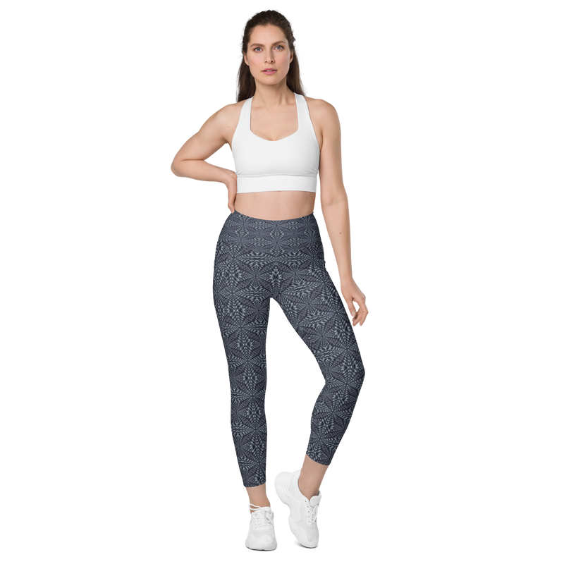 Product name: Recursia Fabrique Unknown II Leggings With Pockets In Blue. Keywords: Athlesisure Wear, Clothing, Print: Fabrique Unknown, Leggings with Pockets, Women's Clothing