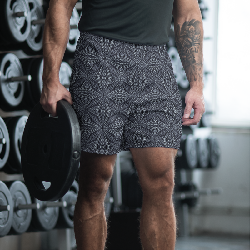 Product name: Recursia Fabrique Unknown Men's Athletic Shorts In Blue. Keywords: Athlesisure Wear, Clothing, Print: Fabrique Unknown, Men's Athlesisure, Men's Athletic Shorts, Men's Clothing
