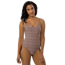 Product name: Recursia Fabrique Unknown One Piece Swimsuit In Pink. Keywords: Clothing, Print: Fabrique Unknown, One Piece Swimsuit, Swimwear, Unisex Clothing
