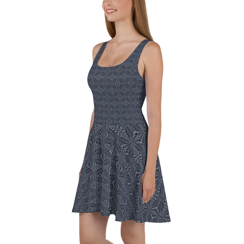 Product name: Recursia Fabrique Unknown Skater Dress In Blue. Keywords: Clothing, Print: Fabrique Unknown, Skater Dress, Women's Clothing