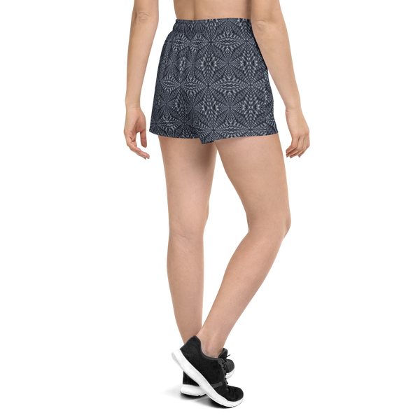 Product name: Recursia Fabrique Unknown Women's Athletic Short Shorts In Blue. Keywords: Athlesisure Wear, Clothing, Print: Fabrique Unknown, Men's Athletic Shorts