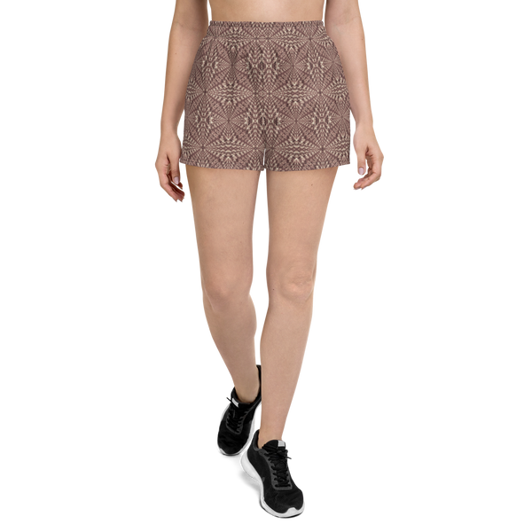Product name: Recursia Fabrique Unknown Women's Athletic Short Shorts In Pink. Keywords: Athlesisure Wear, Clothing, Print: Fabrique Unknown, Men's Athletic Shorts