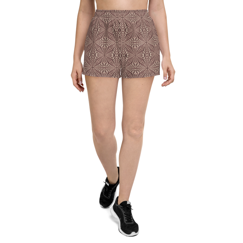 Product name: Recursia Fabrique Unknown Women's Athletic Short Shorts In Pink. Keywords: Athlesisure Wear, Clothing, Print: Fabrique Unknown, Men's Athletic Shorts