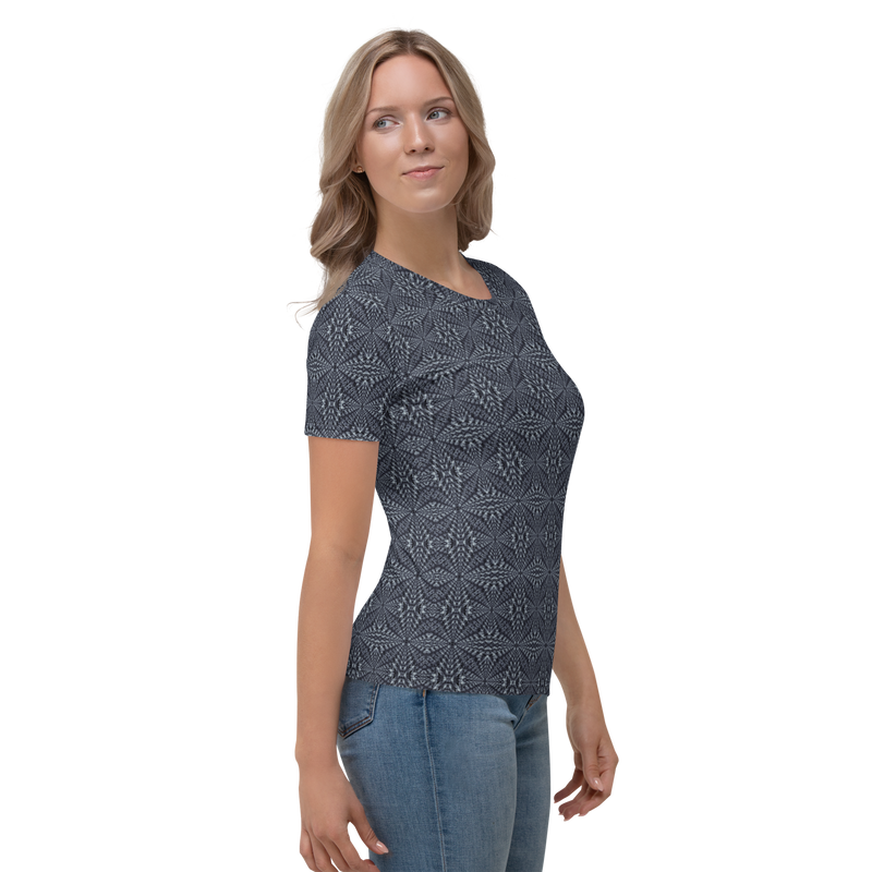 Product name: Recursia Fabrique Unknown Women's Crew Neck T-Shirt In Blue. Keywords: Clothing, Print: Fabrique Unknown, Women's Clothing, Women's Crew Neck T-Shirt