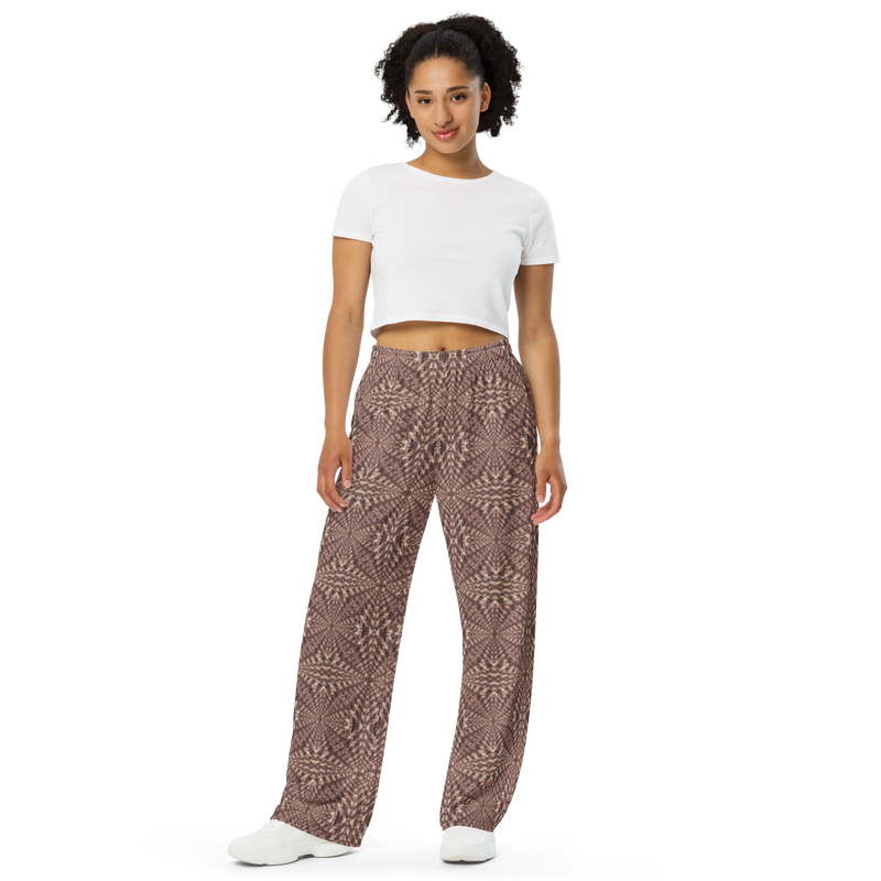 Product name: Recursia Fabrique Unknown II Women's Wide Leg Pants In Pink. Keywords: Print: Fabrique Unknown, Women's Wide Leg Pants