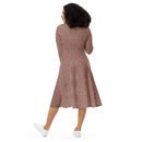 Product name: Recursia Fabrique Unknown I Long Sleeve Midi Dress In Pink. Keywords: Clothing, Print: Fabrique Unknown, Long Sleeve Midi Dress, Women's Clothing