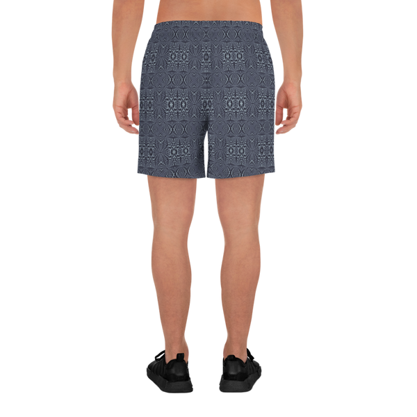 Product name: Recursia Fabrique Unknown I Men's Athletic Shorts In Blue. Keywords: Athlesisure Wear, Clothing, Print: Fabrique Unknown, Men's Athlesisure, Men's Athletic Shorts, Men's Clothing