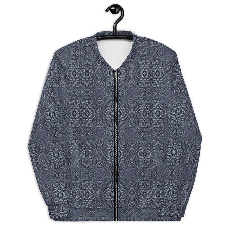 Product name: Recursia Fabrique Unknown I Men's Bomber Jacket In Blue. Keywords: Clothing, Print: Fabrique Unknown, Men's Bomber Jacket, Men's Clothing, Men's Tops