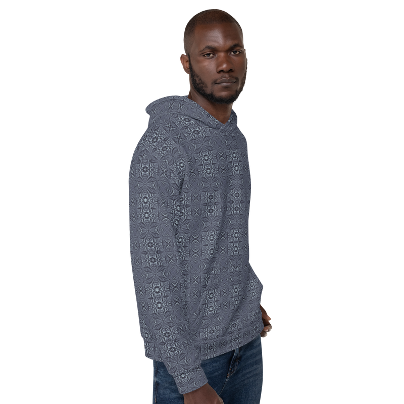 Product name: Recursia Fabrique Unknown Men's Hoodie In Blue. Keywords: Athlesisure Wear, Clothing, Print: Fabrique Unknown, Men's Athlesisure, Men's Clothing, Men's Hoodie, Men's Tops