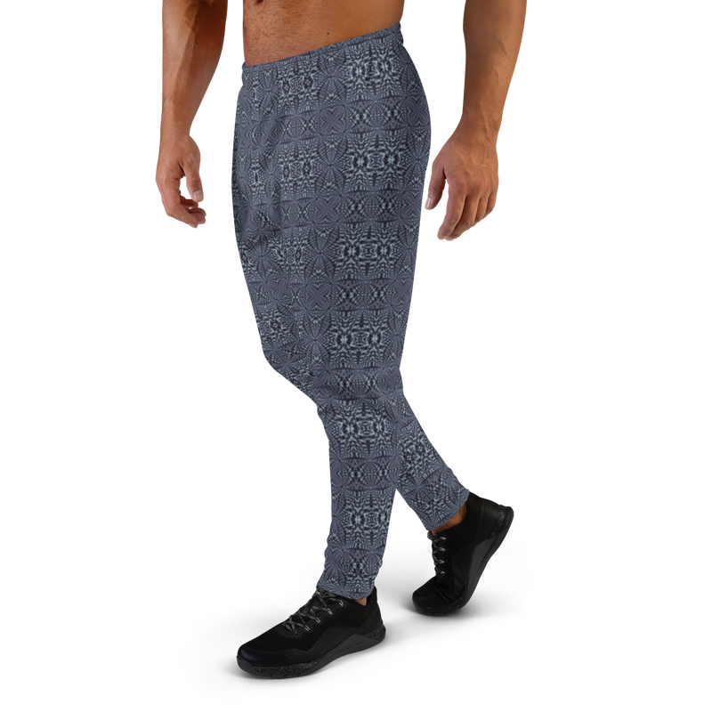 Product name: Recursia Fabrique Unknown I Men's Joggers In Blue. Keywords: Athlesisure Wear, Clothing, Print: Fabrique Unknown, Men's Athlesisure, Men's Bottoms, Men's Clothing, Men's Joggers
