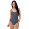 Product name: Recursia Fabrique Unknown I One Piece Swimsuit In Blue. Keywords: Clothing, Print: Fabrique Unknown, One Piece Swimsuit, Swimwear, Unisex Clothing