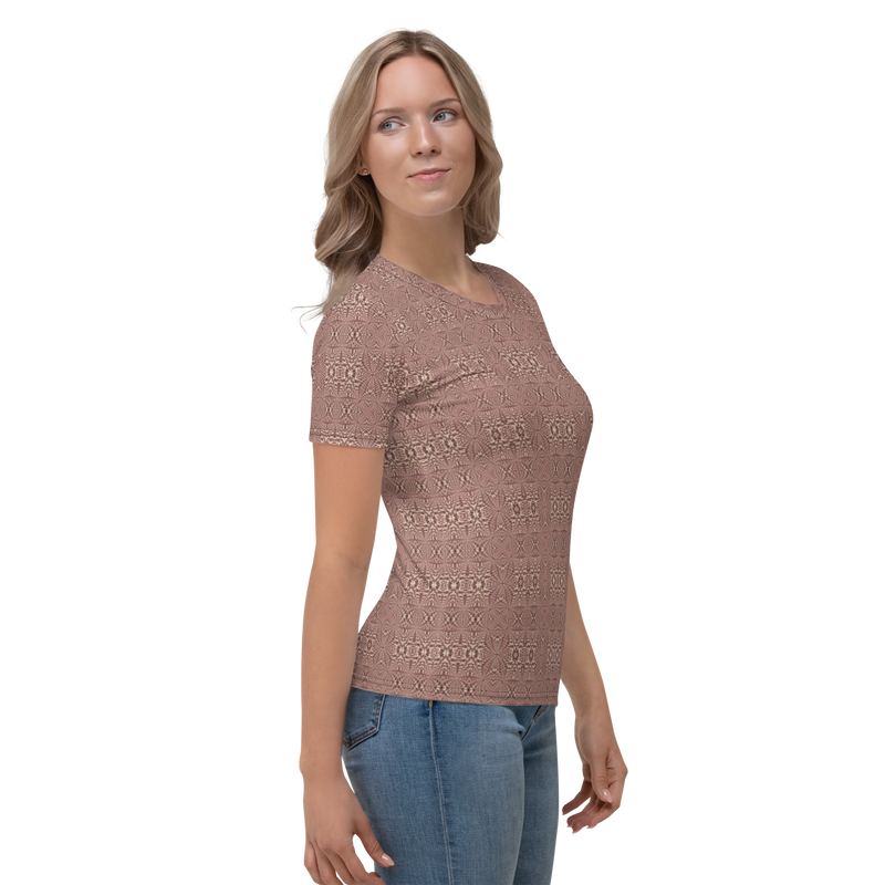 Product name: Recursia Fabrique Unknown I Women's Crew Neck T-Shirt In Pink. Keywords: Clothing, Print: Fabrique Unknown, Women's Clothing, Women's Crew Neck T-Shirt