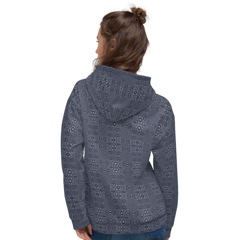 Product name: Recursia Fabrique Unknown I Women's Hoodie In Blue. Keywords: Athlesisure Wear, Clothing, Print: Fabrique Unknown, Women's Hoodie, Women's Tops