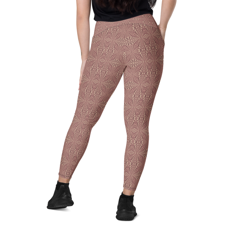 Product name: Recursia Fabrique Unknown Leggings With Pockets In Pink. Keywords: Athlesisure Wear, Clothing, Print: Fabrique Unknown, Leggings with Pockets, Women's Clothing