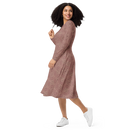 Product name: Recursia Fabrique Unknown Long Sleeve Midi Dress In Pink. Keywords: Clothing, Print: Fabrique Unknown, Long Sleeve Midi Dress, Women's Clothing