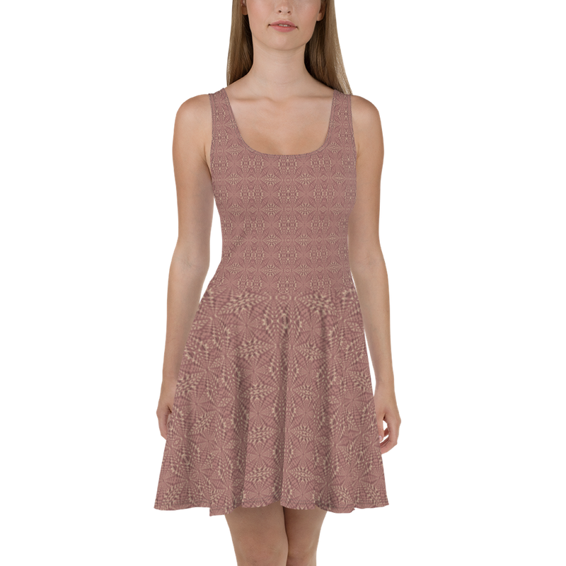 Product name: Recursia Fabrique Unknown II Skater Dress In Pink. Keywords: Clothing, Print: Fabrique Unknown, Skater Dress, Women's Clothing